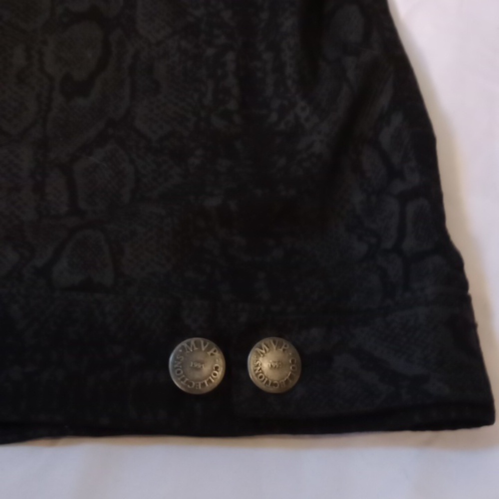 Mvp Collection, Black Python Print Denim Jacket ,… - image 8